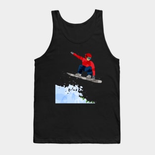 Snowboarder jumping off a cliff. Tank Top